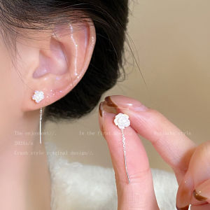 Colorful Camellia Ear Wire Women Early Spring 2025 New Hot Unique Design Ear Cuff Jewelry Fresh out Fashion Accessories