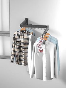 Encora Foldable Wall-Mounted Clothes Drying Rack Rak Lipat Penyidai Baju Clothes Hanger Space Aluminium Material 折叠式晒衣架