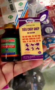 Cặp Tiêu chay Ghép(20ml) và Gluco Kc Namin(20ml) Tiêu chay nặng phan Xanh phan Trăng tht Ky sinh trung đương mau dùng cho thú cảnh vật nuôi