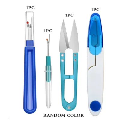 4PCS Sewing Seam Ripper Kit Colorful Sewing Stitch Thread Unpicker &Seam Ripper&Thread Cutter Scissor for Sewing Thread Remove