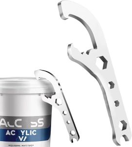 1pcs Paint Can Opener Tool Bucket Opener Tool 5 Gallon With Lid Openers Wrench Lid Remover Tools Bucket Pail Lids Manual Openers Tools for Home Industrial Portable Multifunctional Adjustable Wrench Spanner