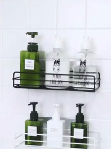 Wall Mounted Kitchen Bathroom Toilet Shelf Organizer Adhesive Storage Rack Holder