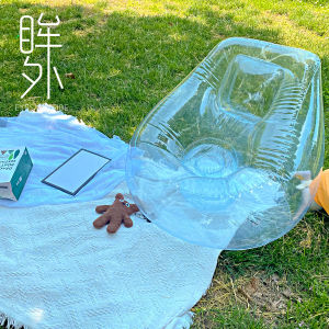 Portable Outdoor Inflatable Sofa Transparent Art Single Chair Leisure Furniture Adult Simple Modern Style Customizable