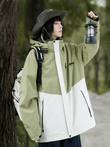 Jeep Spirit Womens Three-in-One Fleece Lined Thickened Windproof Jacket Outerwear Coat Waterproof Outdoor Winter Clothes