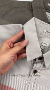 POLICE Kemeja Salur Printing Olive Regular Fit Pria