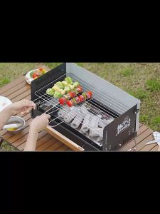 High Quality Sturdy Foldable Stainless Steel Griller Space-Saving Outdoor Indoor Barbecue Grilling for Camping Picnics