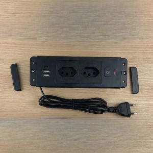 FUNAYA | Table Embedded Hidden Power Socket EU KR Israel Brazil with 2 USB Type-c 13A Desktop Power Furniture Electrical Sockets Overload
