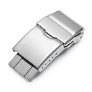 Khóa Đồng Hồ Bằng Thép Không Gỉ 16mm 18mm Nút Bạc Gấp Cho Phụ Kiện Dây Đeo Đồng Hồ Kim Loại Nam Seiko Breitling