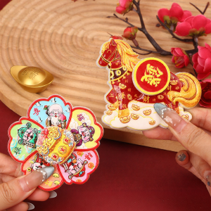 JIFANPAUL | Magnetic Creative Fridge Magnet Cartoon Cute Spinning Horse Year Wealth Attraction Decorative