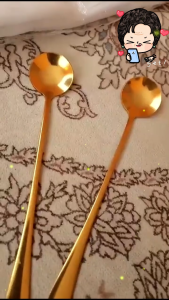 RakanKu MALAYSIA 20cm Stainless Steel Spoon Teaspoon Long Coffee Spoon Kitchen Tableware Stirrer Spoon Sudu Teh Sudu Panjang 汤匙