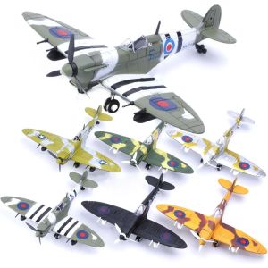 22cm 4D Diy Toys Assemble Blocks Building Model Airplane Military Model Arms WW2 Germany BF109 UK Hurricane Fighter