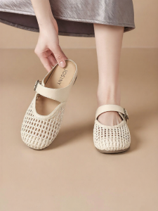 Josiny | Lace-Up Cutout Summer Flat Sandals