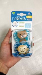 [ PV22015 ] Bộ 2 ty ngậm chống vẩu Dr.Browns Prevent in họa tiết con gấu và con khỉ ( 6-18m )