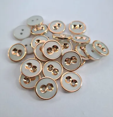 Kancing Jamur import datar motif mata ukuran 13 mm/15mm isi 100 pcs gold