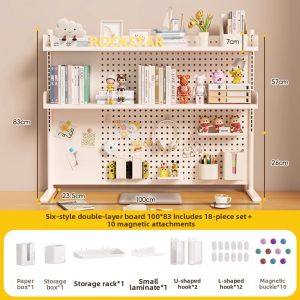 LIWAN | Multi-level Desk Organizer Shelf With Pegboard
