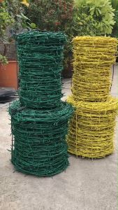ลวดหนาม ล้อมรั้ว PVC (ป้องกันสนิม) ลวดเบอร์ - ราคาที่สุด 5-10kg สีเขียว/เหลือง หนามบักจับ เกลียวสวย ปมแน่น แข็งแรง