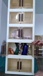 【Free Gift】6 Layers Foldable Storage Cabinet Plastic Baby Wardrobe Clothes Organizer Box Desktop Storage
