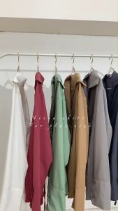 Plus size เสื้อเชิ้ตซิปหน้าทรงปลายแหลมผ้าไหมอิตาลี่ของสาวอวบ เสื้อผ้าแฟชั่นผู้หญิงอ้วน สวยหรู รุ่น ส.มิสโซโดยอินทรีย์สวย (D51)