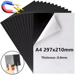 A4 Self-Adhesive Magnetic Mat Sheets Rubber Magnet Flexible Magnet Sheet Perfect for Fridge Crafts Photo Picture Decor Easy Peel