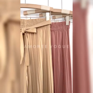 Plus Size (S-2XL) Moscrepe Full Pleated Wide-Leg Plazo Muslimah (71121)