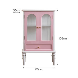Dopamine Painted Solid Wood Chest of Drawers Bedroom Storage Living Room French Style Decorative Cabinet Pink Entrance Sideboard