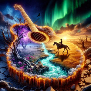 Huacan 5D DIY Diamond Painting Aurora Guitar Horse Diamond Embroidery Landscape New Collection 2026 Handmade Gift