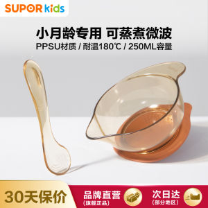 Supor Baby PPSU Food Bowl Set with Spoon for Newborn Infants Eagle Beak Design Supplementary Food Utensils Childrens Tableware