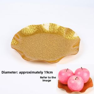Acrylic Gold Wire Fruit Tray Commercial Plastic Small Size Home Use Dry Fruit Tray Bar KTV Special Gold Plate European Style Pure Color Daily Dining