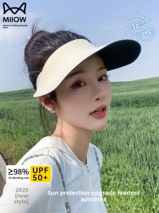 Miiow | Cat Person High Aesthetic Value Empty Top Sun Hat Womens New 2025 Outdoor Cycling Running Sunshade Hat UV Protection