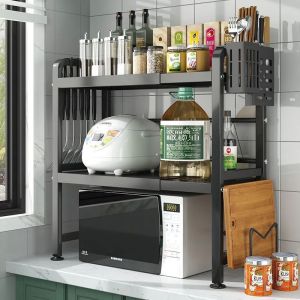 Extendable Adjustable Multi-tier Microwave Oven Storage Rack