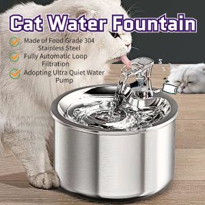 Stainless Steel Cat Water Fountain Pet Automatic Circulating Filtration Silent Water Dispenser