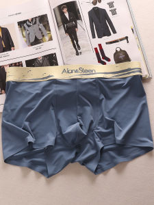Japanese Style Simple Ice Silk Nude Feel Jelly Comfortable Men Underwear Seamless Antibacterial Boys Boxers Panties Shorts