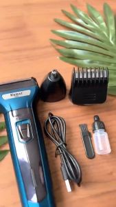 KEMEI KM 6331: Mesin Cukur Rambut 3 in 1 untuk Jenggot, Kumis & Bulu Hidung