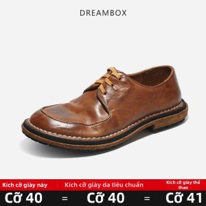 dreambox | Giày Da Thêu Thô Thoáng Khí Có Thể Giặt Nước