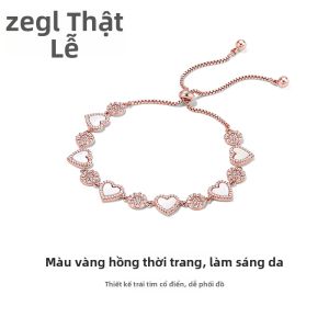 zengliu | Vòng Tay Vỏ Sồi True Willow Heart Nữ Sang Trọng Nhẹ Màu Hồng Vàng