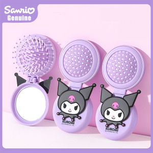 Sanrio | Genuine Sanrio Portable Folding Travel Hair Brush with Mirror for Women Plastic Dual Fold Design for Outdoor Use Hand Washable