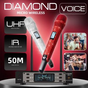 Micro Kim Cương G-MARK GM1.1 Không Dây Chuyên Nghiệp UHF Cầm Tay Kim Loại Mic Có Thể Điều Chỉnh Tần Số Cho Đảng Thể Hiện Giảng Dạy Đám Cưới