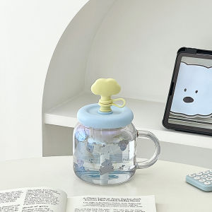 แก้วน้ำแก้วสแตนเลสพร้อมท่อน้ำสำหรับผู้หญิงในออฟฟิศความจุขนาดใหญ่ แก้วน้ำดื่มที่สวยงามและทนทานต่อความร้อน