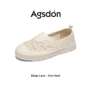 Agsdon | Soft Bottom Lace Ventilated Single Slip-On Shoes