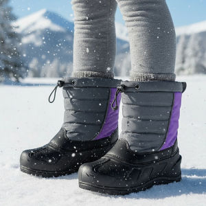 Polar Thermal Outdoor Fully Waterproof Cotton Enhanced Wear-Resistant Childrens Warm Snow Boots Baby Winter Snowplay Boots