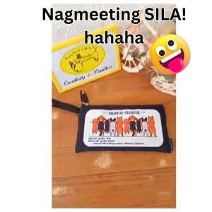 HACS Exclusive Meeting ng Mga Marites at Tolits Black Wristlet - With Handle 4X7 inches pouch with handle