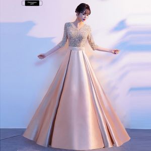New Womens Long Skirt Performance Outfit Sparkling Slimming Evening Gown for Chorus Performances And Banquets Mid-Aged And Elderly