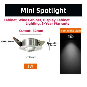 SUNPAI LIGHTING | Ultra Small Hole Recessed Spotlight 32mm 1W