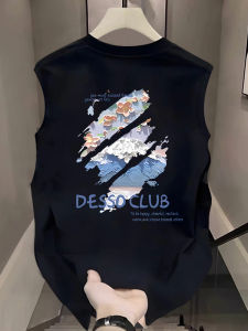 Áo Thun Nam Tay Ngắn Cổ Tròn Cotton Phong Cách Mỹ Mùa Hè Rộng Rãi Thể Thao Không Tay Áo Thun Thường Ngày Thoáng Khí