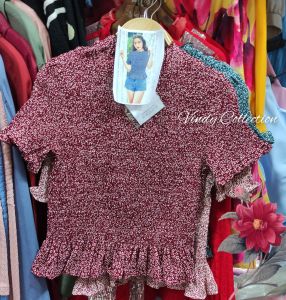 BLOUSE KERUT FULL KARET IMPORT BANGKOK