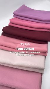 [PER 05 M] Kain Bahan Tory Burch Lebar 150 cm Toury Burch Tori Burch Toryburch Twill Timbul Emboss Premium Polos Polosan ECER 1/2 METER METERAN 50 CM CENTIMETER