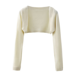 HUOLISI | Ice Silk Sun Protection Long Sleeve Open Knit Blouse