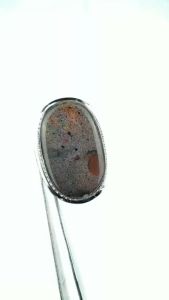 Natural Kalimaya Opal Boulder Matrix Andamooka Ring Monel