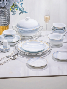 mornenjoy | Elegant Ceramic Tableware Set For Gifts Underglaze Colored Porcelain