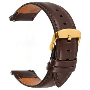 18mm 20mm 22mm24mm Quick Release Genuine Cowhide Leather Watchband Strap for DW for Omega Black Brown Pin Buckle Watch Accessory